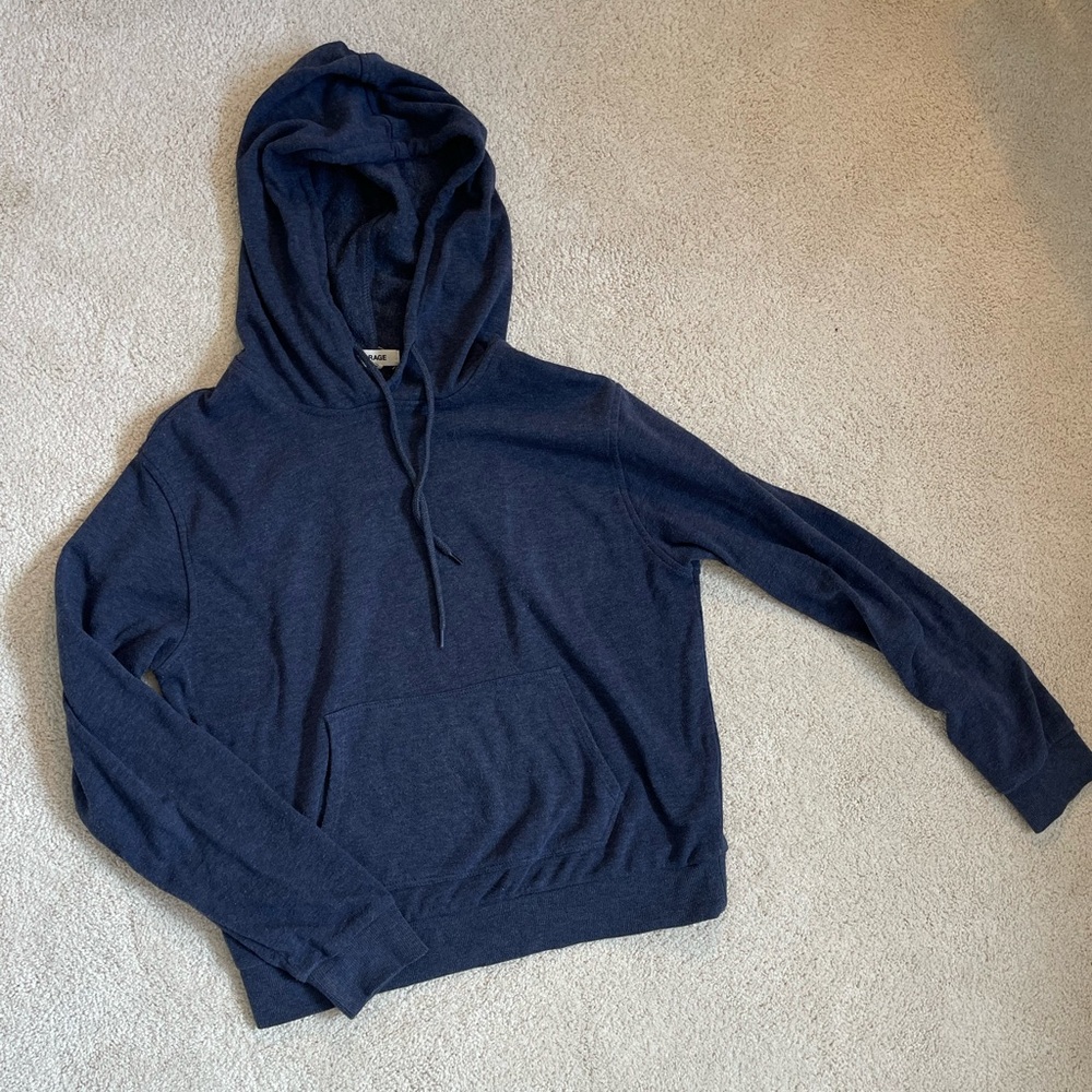 Garage navy blue cropped hoodie size Medium